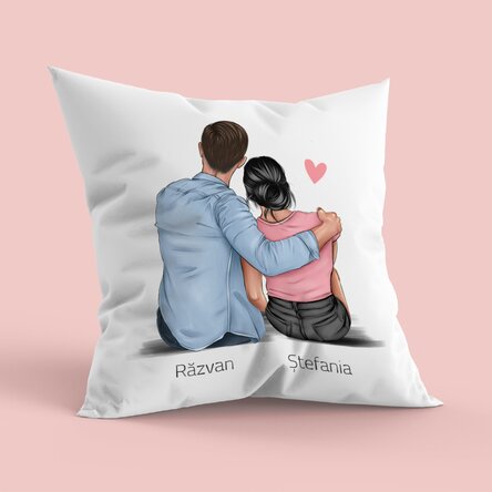 Pernă personalizată cu nume - Cuplu