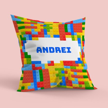 Pernă personalizată cu nume - Lego