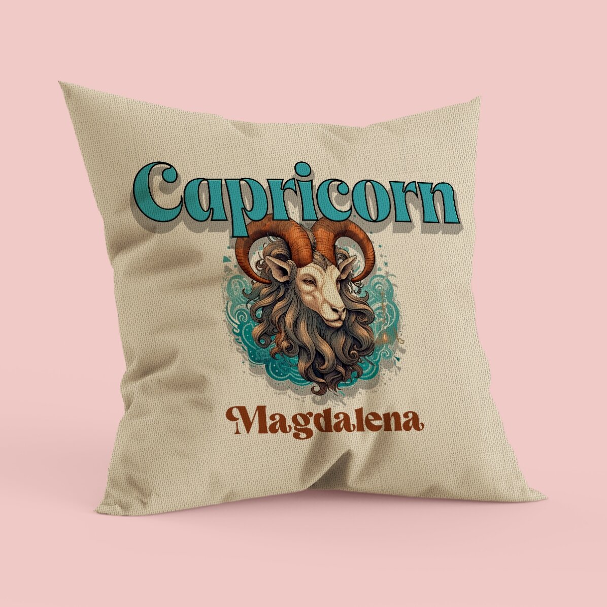 Pernă personalizată cu nume și zodie - Capricorn in