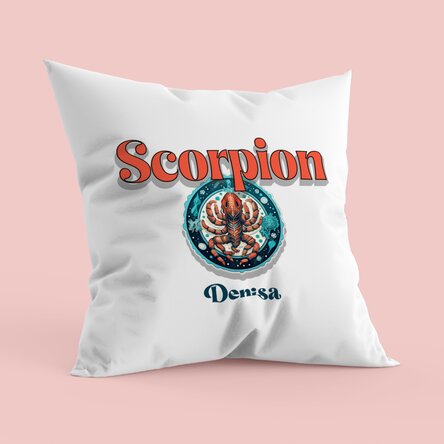 Pernă personalizată cu nume și zodie - Scorpion