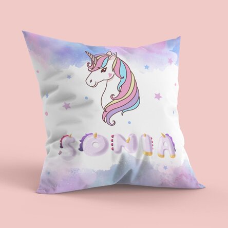 Personalised cushion with name - Unicorn
