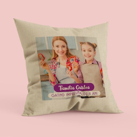Pernă personalizată cu o poză - Gătind împreună de... In
