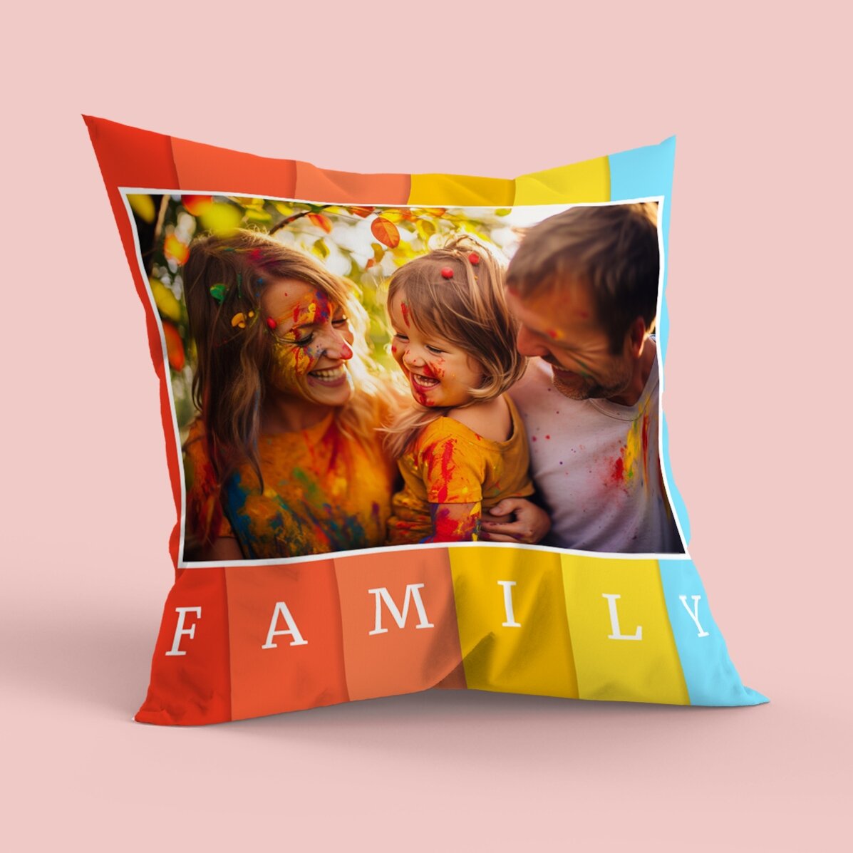 Pernă personalizată cu poză, format mare - Family