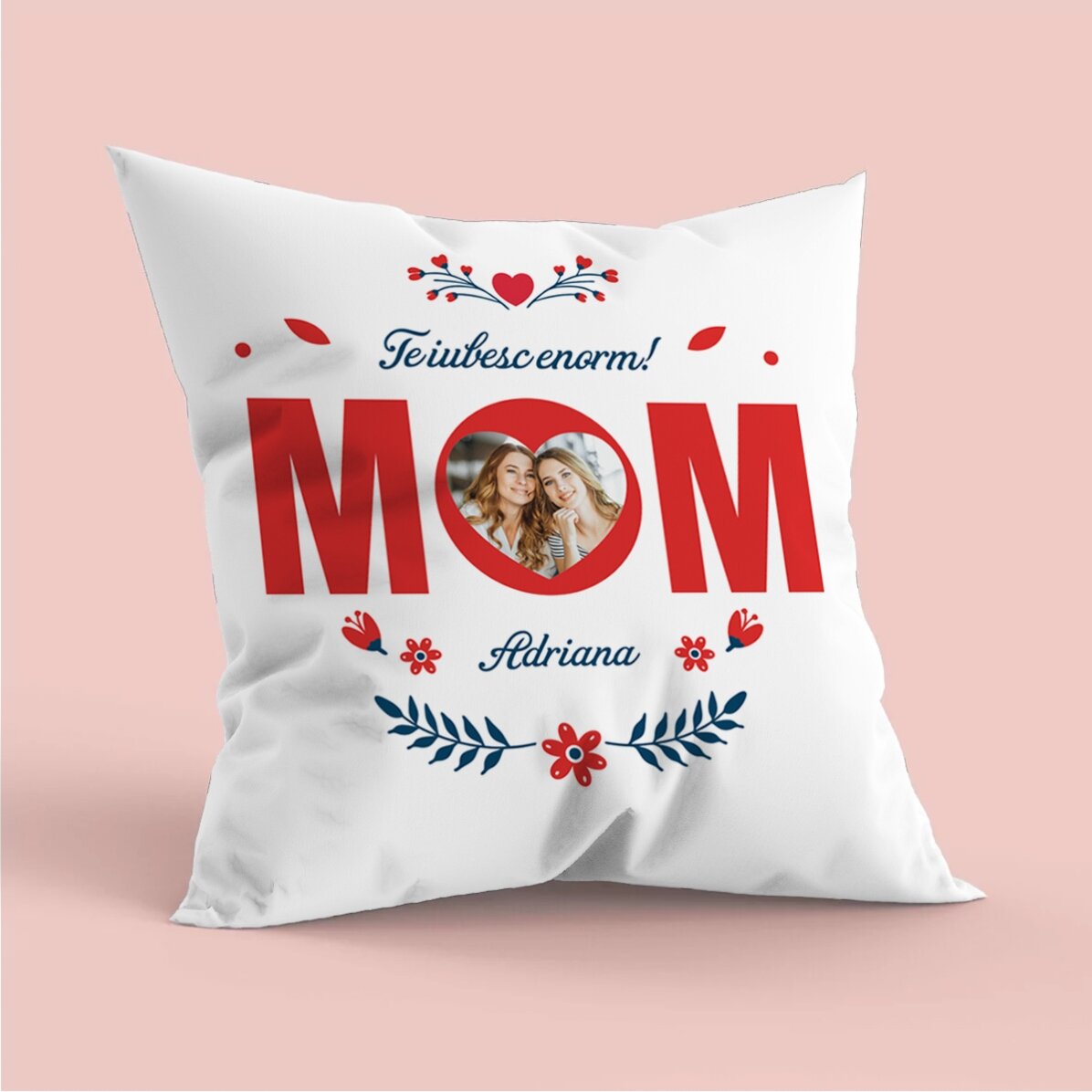 Personalised cushion with photo and message - Mum