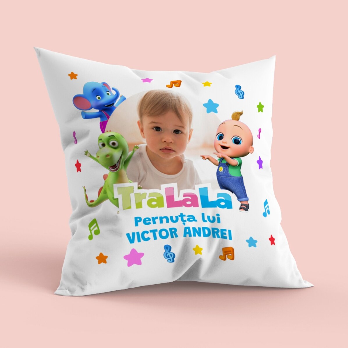 Pernă personalizată cu poză și mesaj - TraLaLa