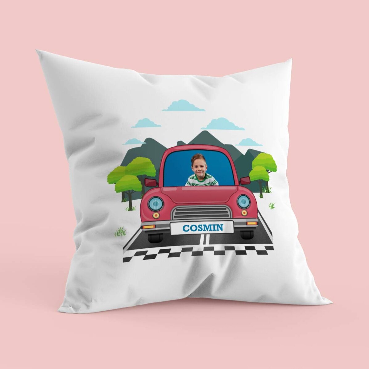 Pernă personalizată cu poză și nume - Car