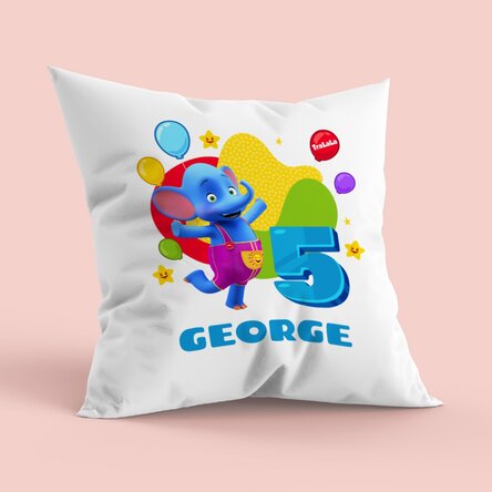 Pernă personalizată cu text - Aniversare cu TraLaLa, Elefănțel