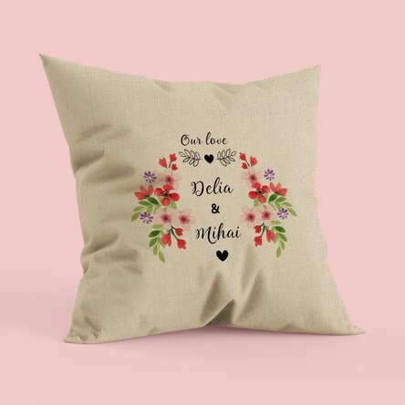 Pernă personalizată cu text - Our love - In