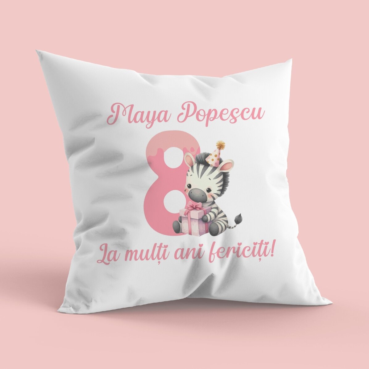 Pernă personalizată cu text pentru copii - Aniversare
