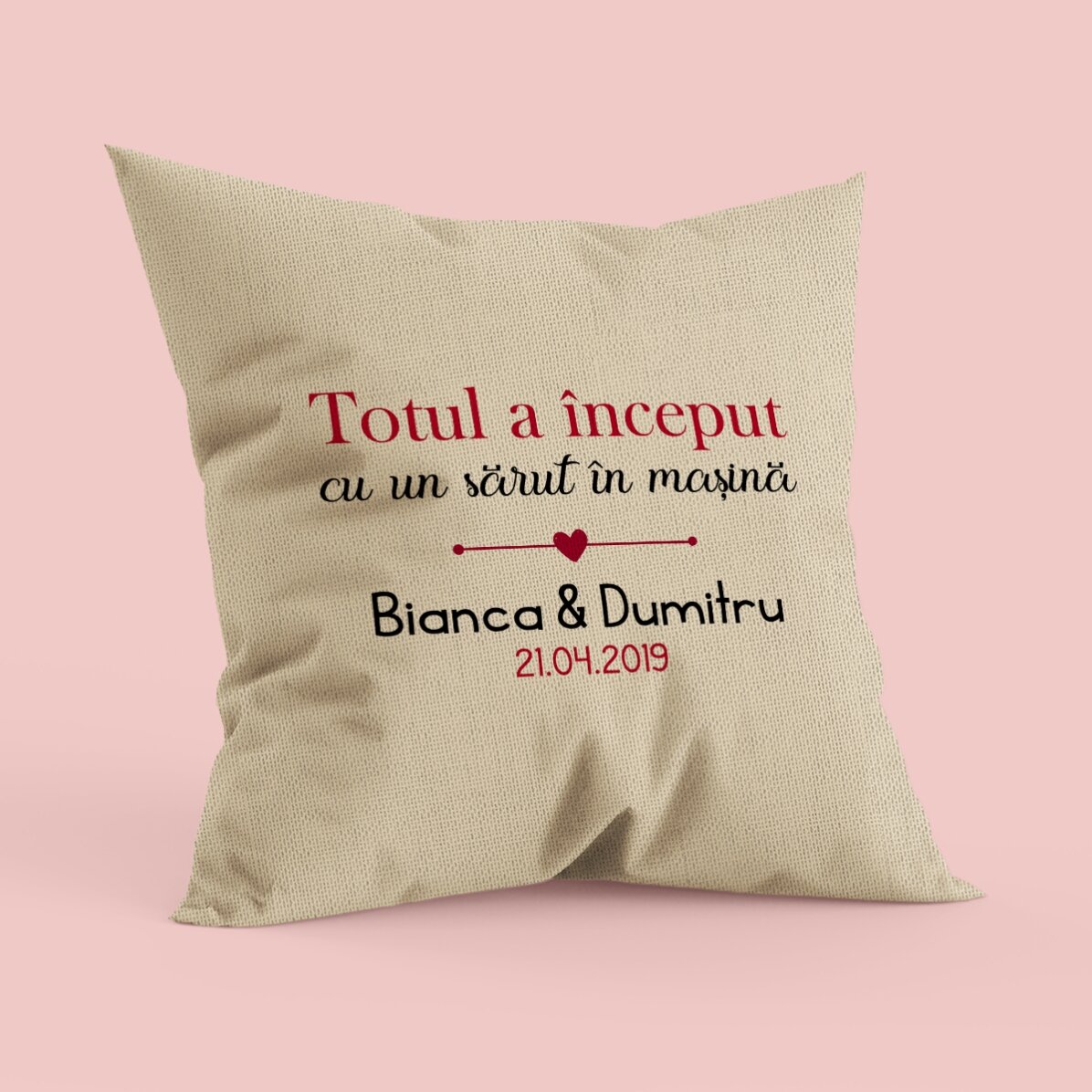 Pernă personalizată cu text - Where it all began - In