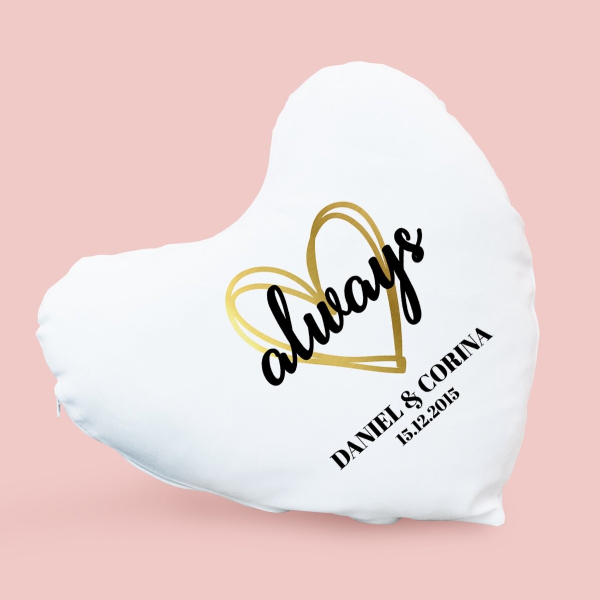 Pernă personalizată în formă de inimă -  Always