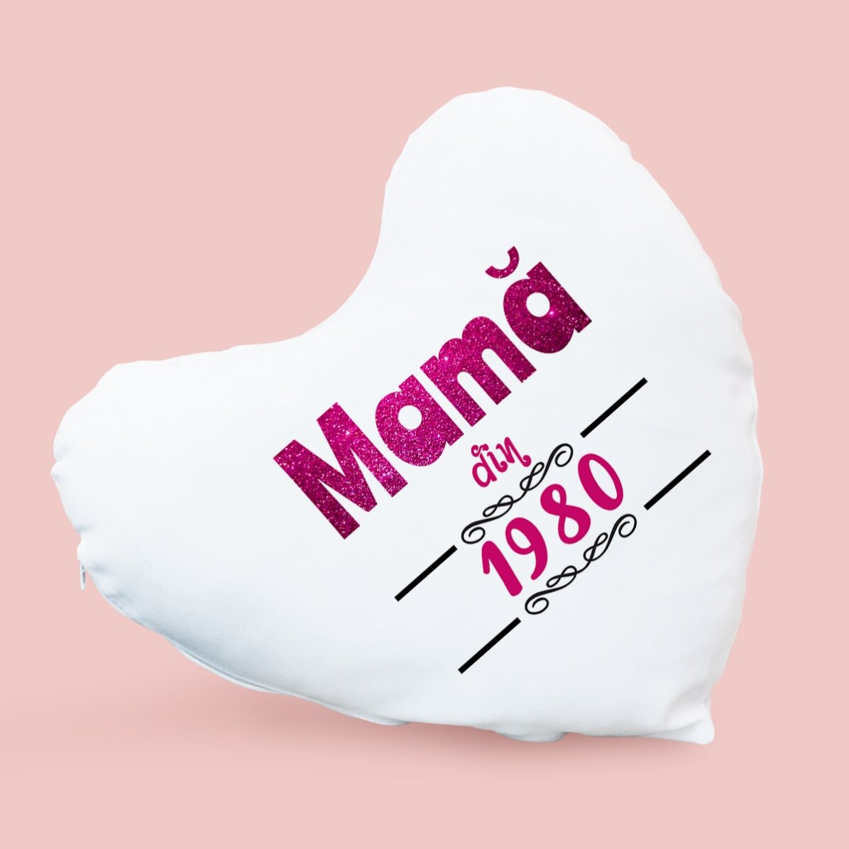Pernă personalizată în formă de inimă - Viață de mamă