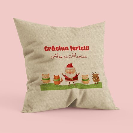 Pernă personalizată - Moș Crăciun - In