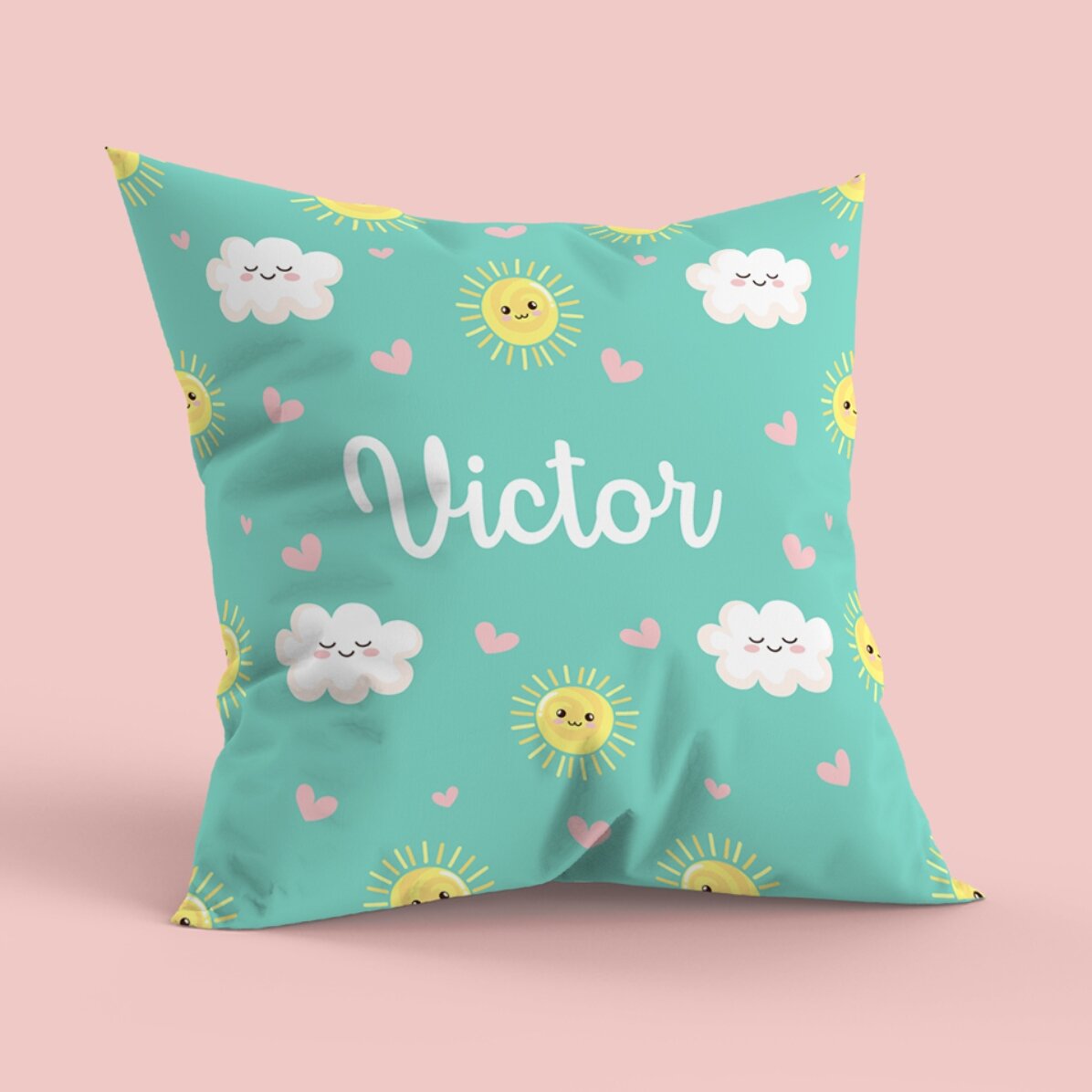 Pernă personalizată cu nume, format mare - Norișori