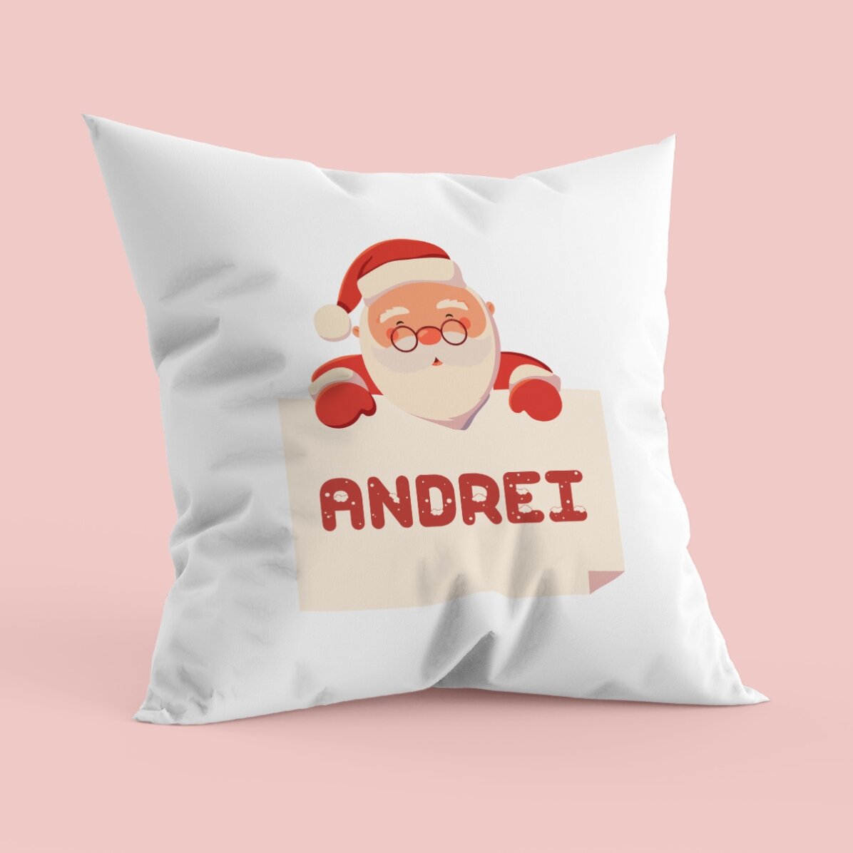 Pernă personalizată - Nume pentru Moș Crăciun