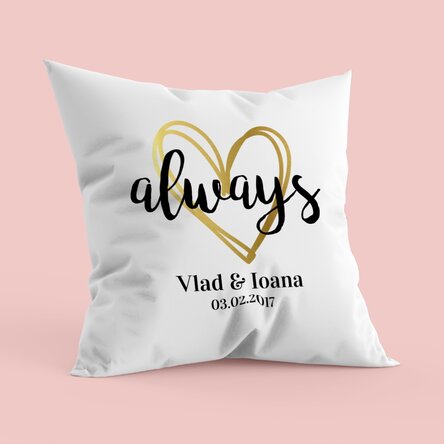 Pernă personalizată pentru cuplu - always