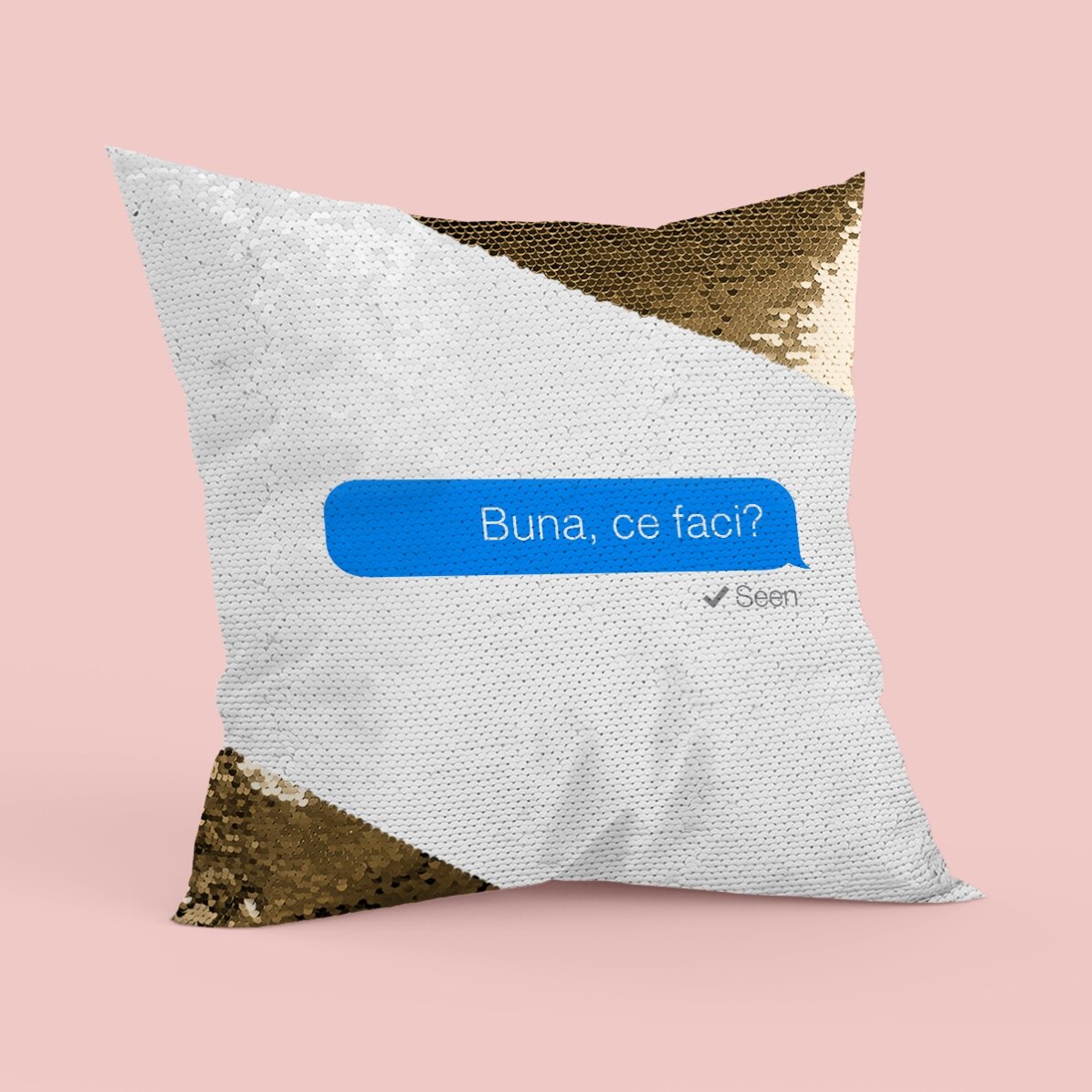 Pernă personalizată - Seen Paiete aurii
