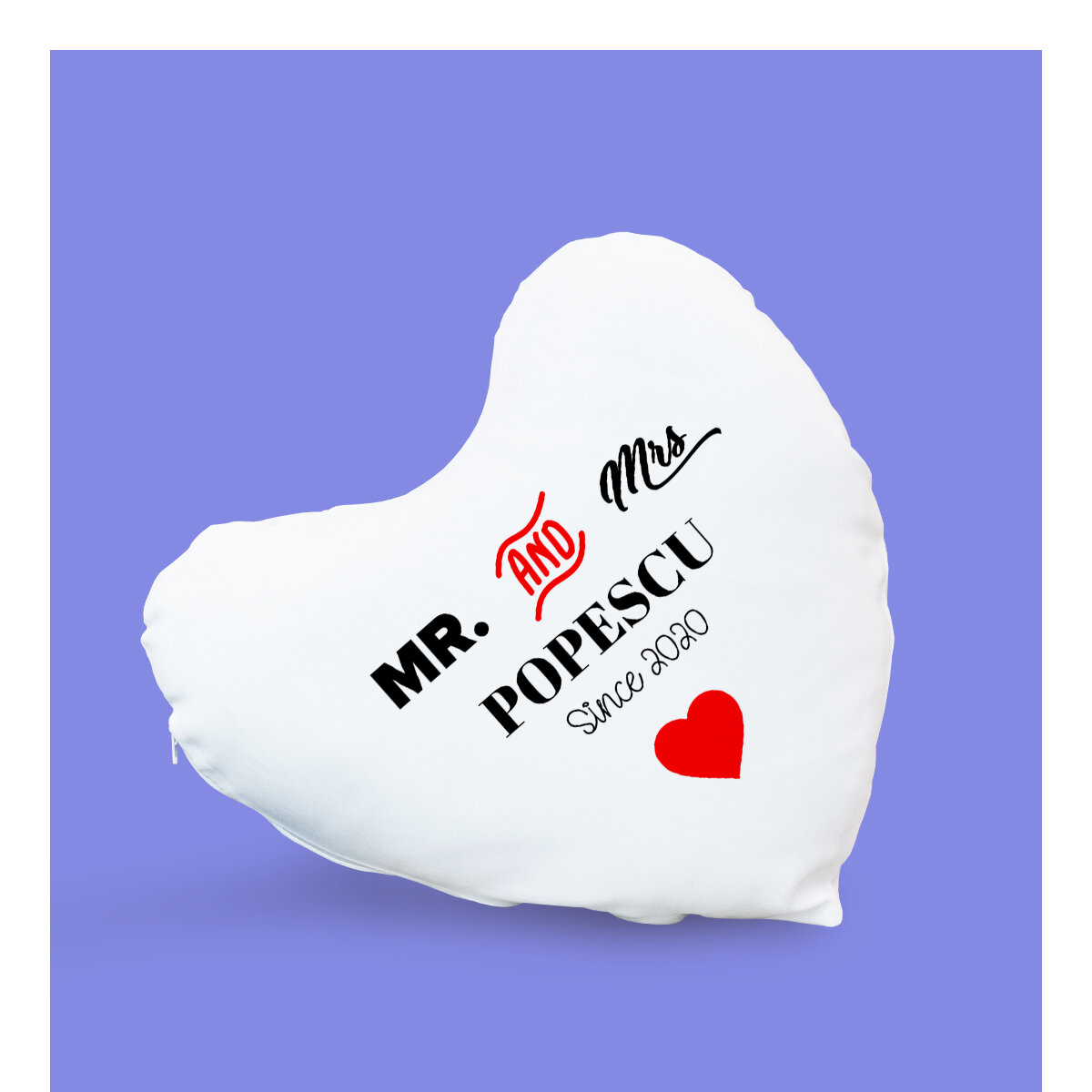 Personalised heart-shaped cushions