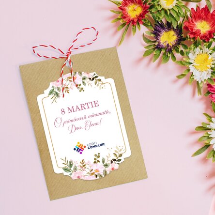 Pliculeț cu semințe de flori personalizat cu logo și mesaj - O primăvara minunată