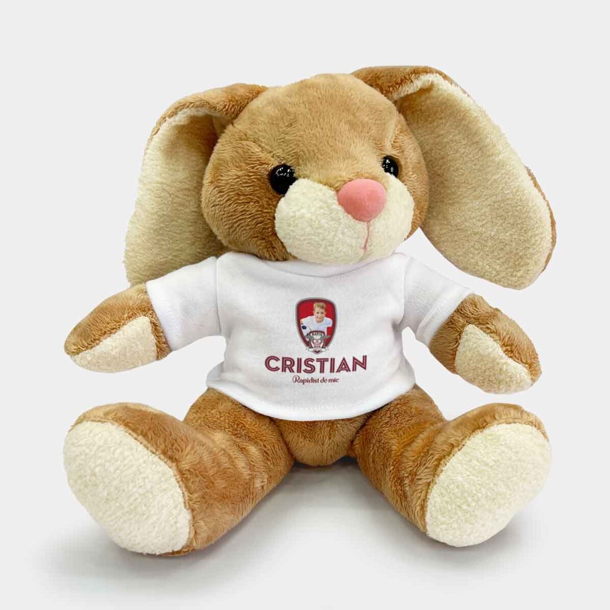 Pluș iepure FC Rapid 1923 personalizat cu poză și nume