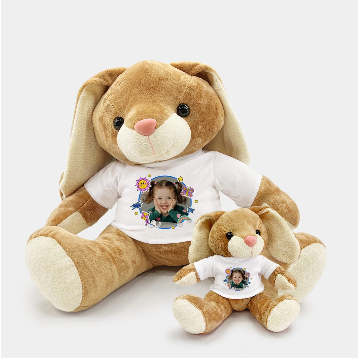 Pluș iepure personalizat cu poză - Ziua Copilului