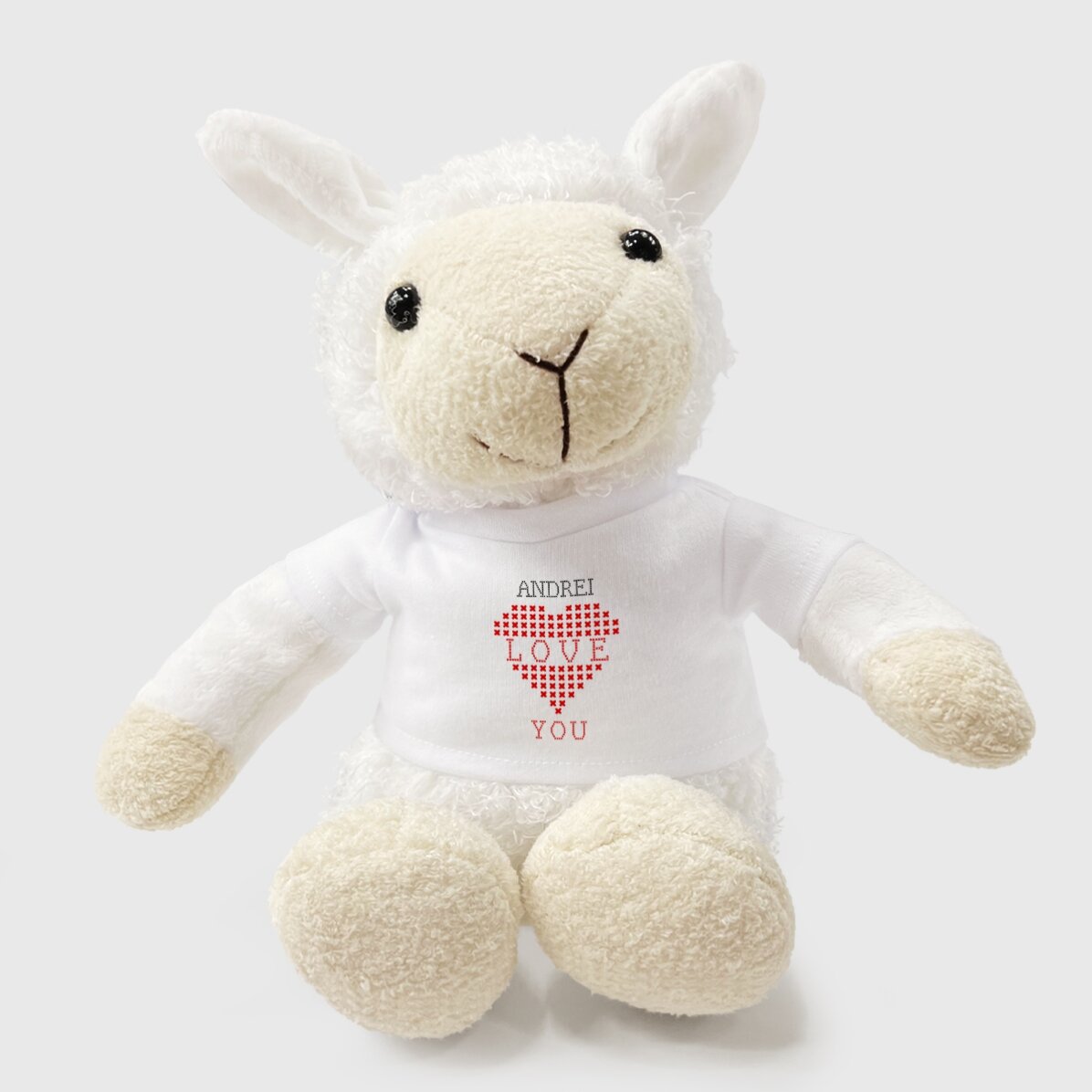 Pluș oaie personalizat cu nume - Love You 