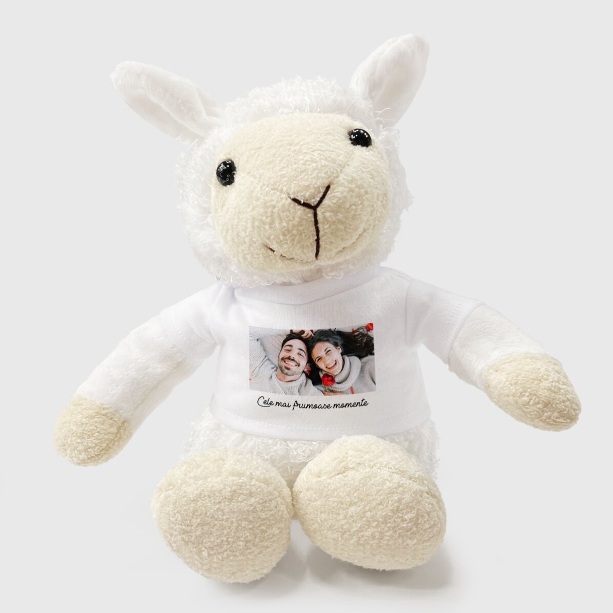 Pluș oaie personalizat cu o poză și text