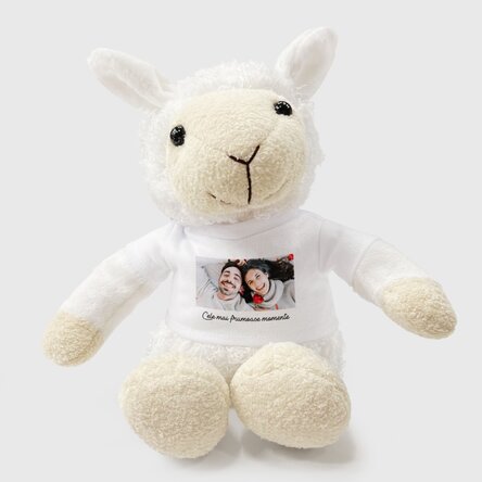 Pluș oaie personalizat cu o poză și text