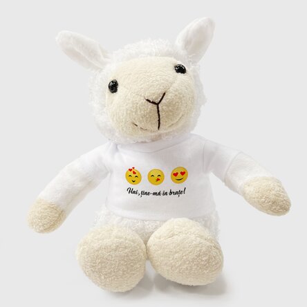 Pluș oaie personalizat cu text - Emoticons