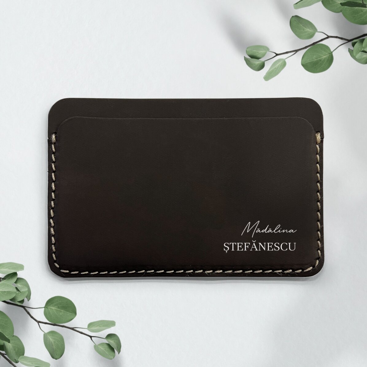 Portofel din piele personalizat color cu nume