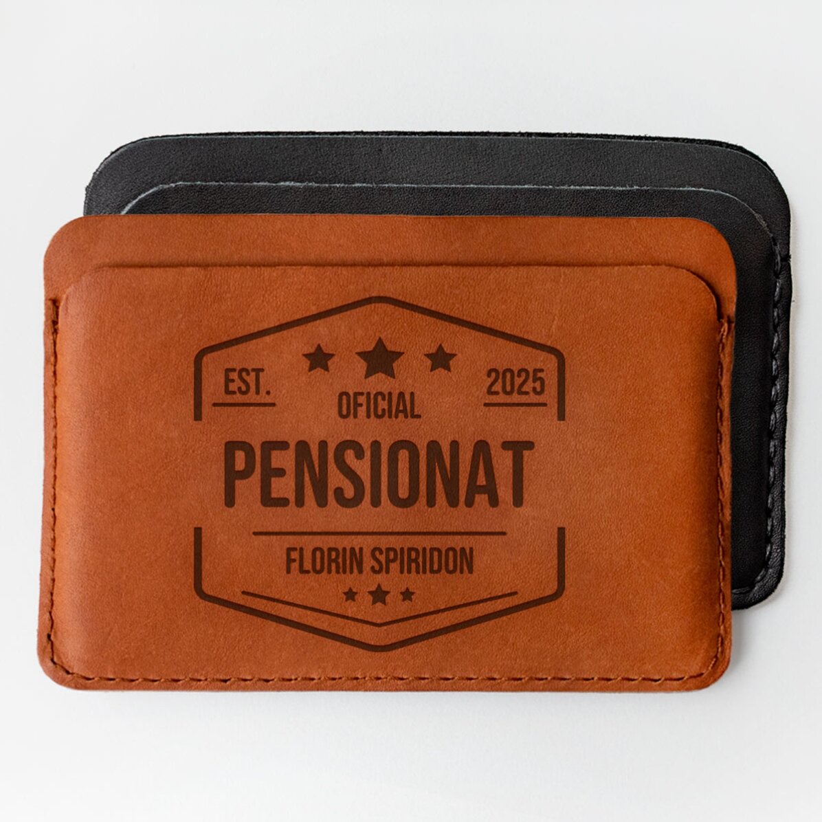 Portofel din piele personalizat cu mesaj - Pensionat 