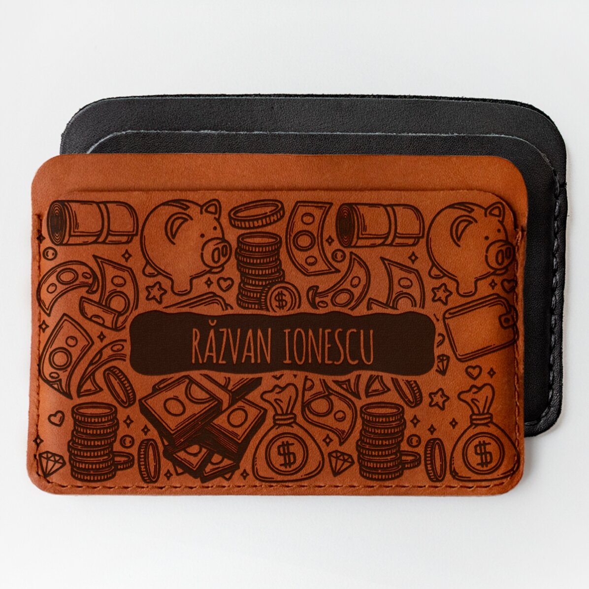 Portofel din piele personalizat cu nume - Money Maker