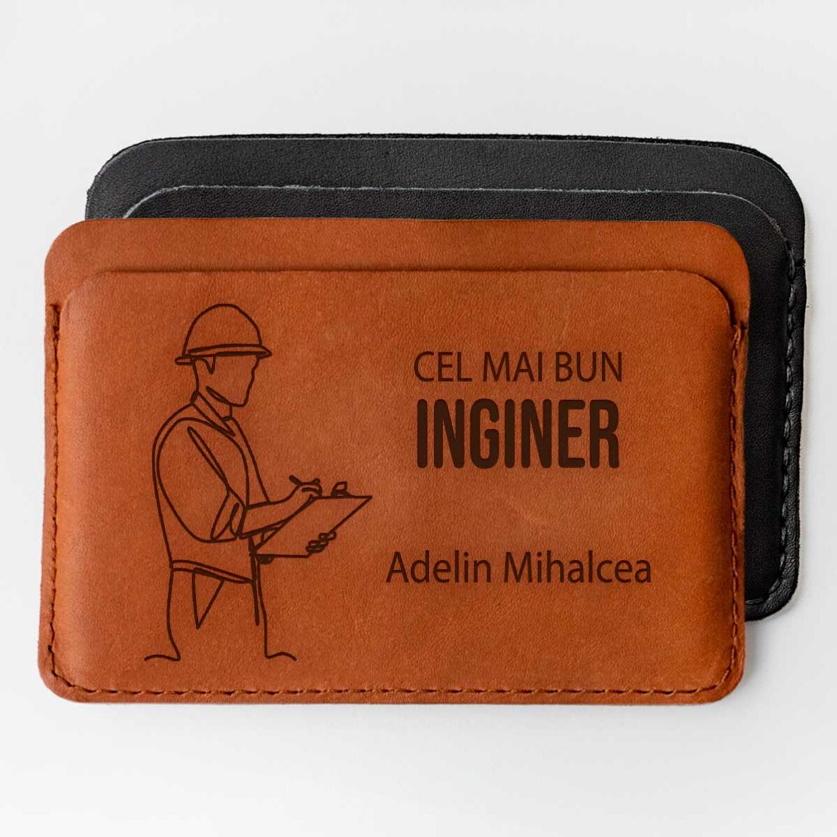 Portofel din piele personalizat cu text - Inginer
