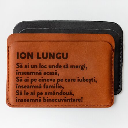 Portofel din piele personalizat cu text pentru familie