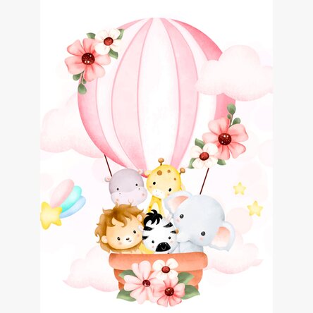 Poster Animale în balon cu aer cald