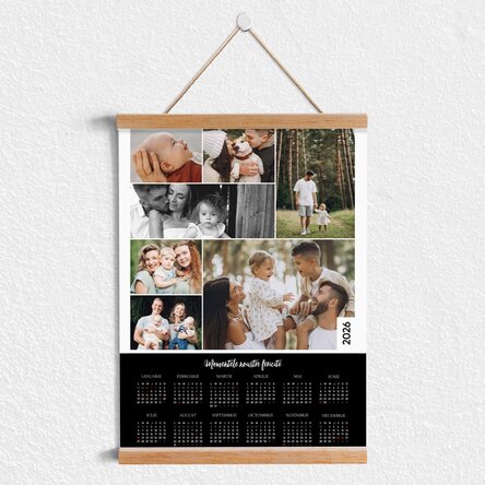 Poster calendar cu agățătoare personalizat cu 7 poze și text