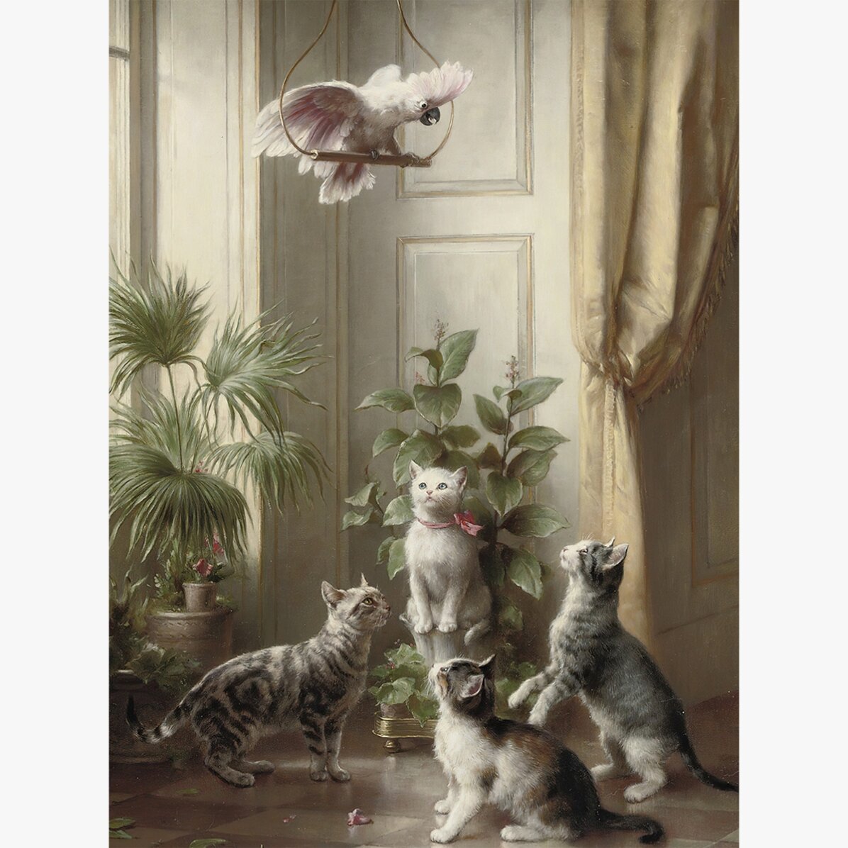 Poster Carl Reichert, Pisici și cacadu 1898