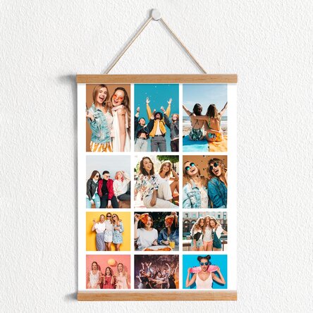Poster cu agățătoare personalizat cu 12 poze dichisite
