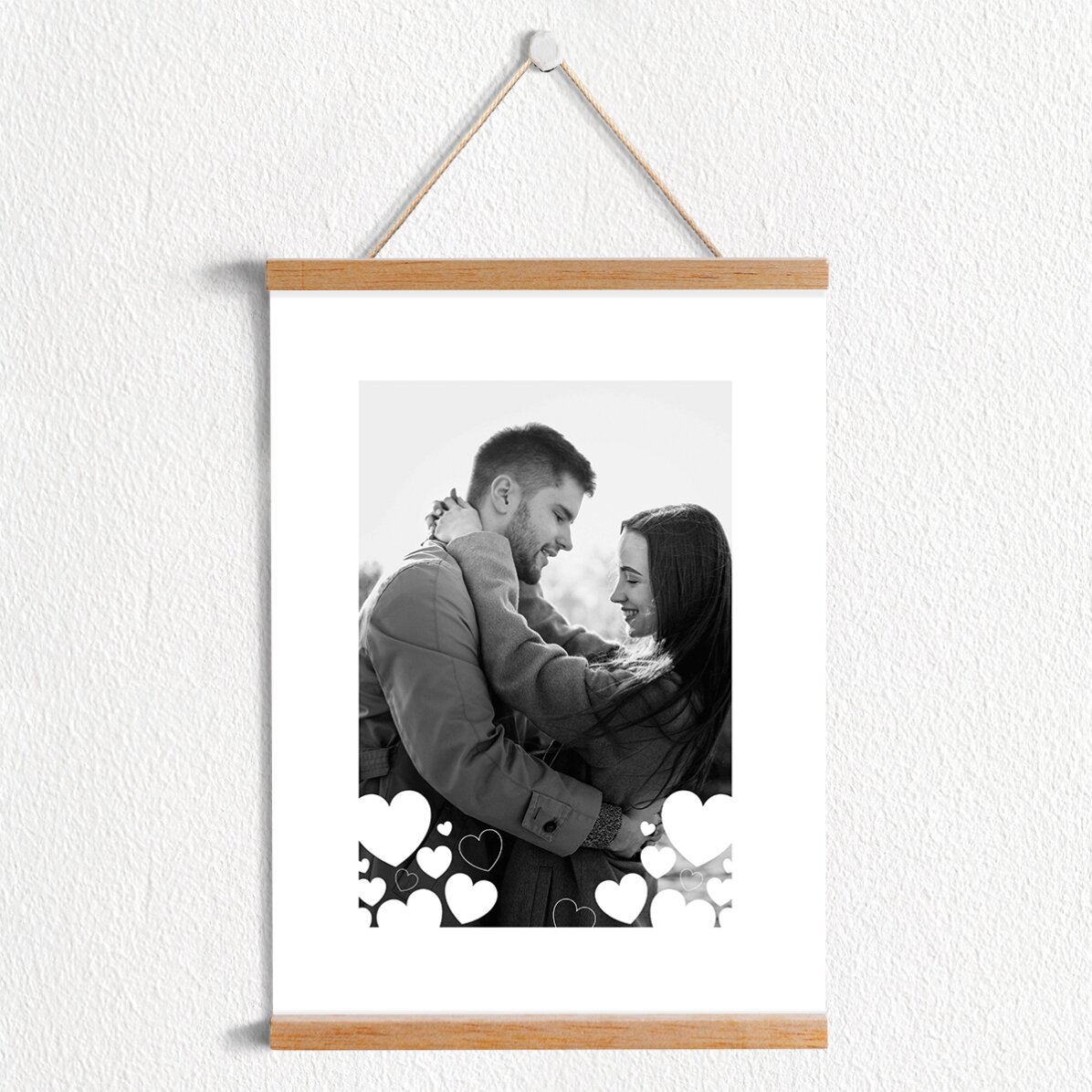 Poster cu agățătoare personalizat cu poză - Poveste de dragoste