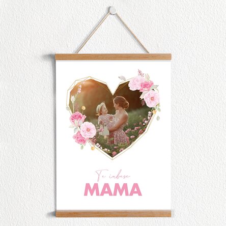 Poster cu agățătoare personalizat cu poză și text - From my heart