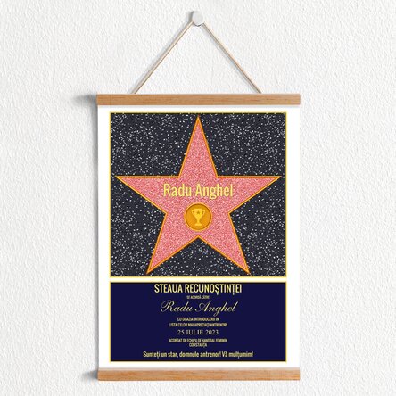Poster cu agățătoare personalizat Steaua recunoștinței - Campioni