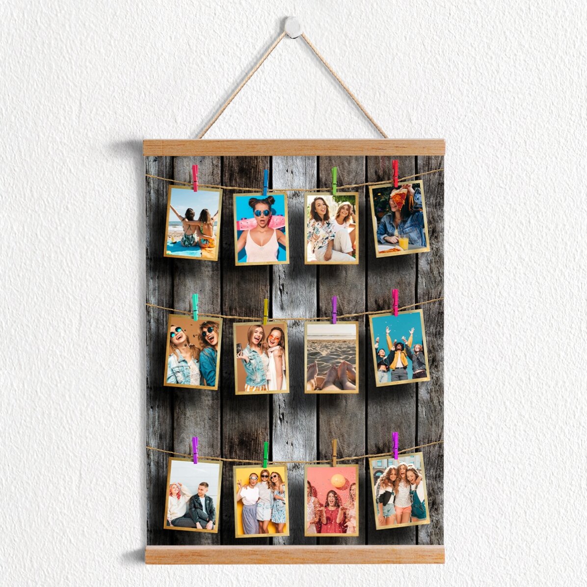Poster cu agățătoare personalizat cu 12 poze de pus in ramă