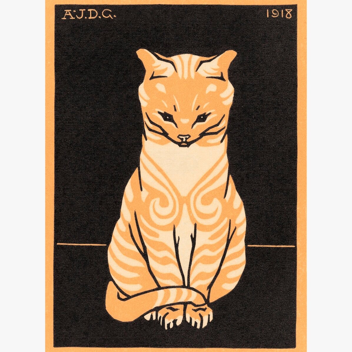 Poster Julie de Graag, Sitting cat 1918