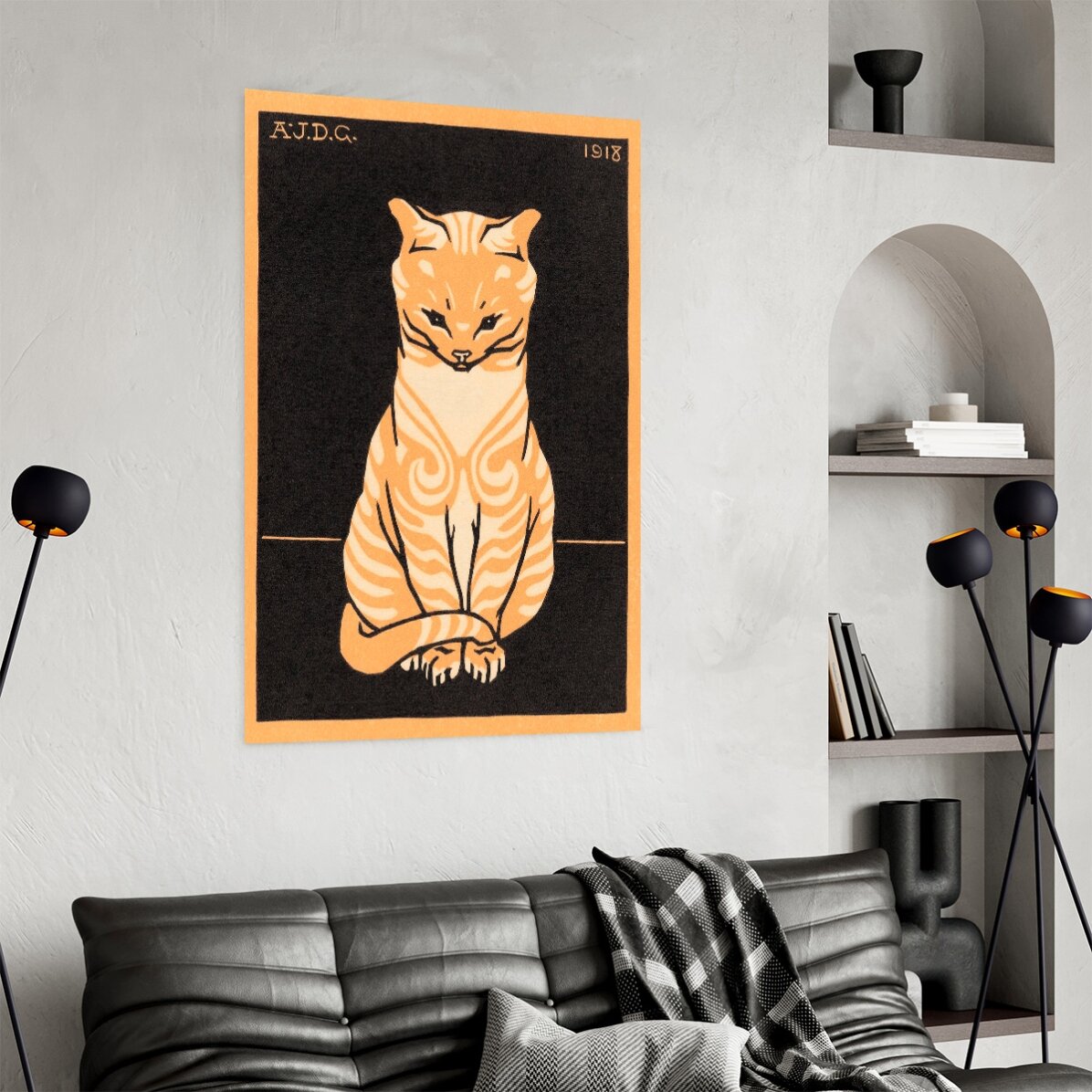 Poster Julie de Graag, Sitting cat 1918