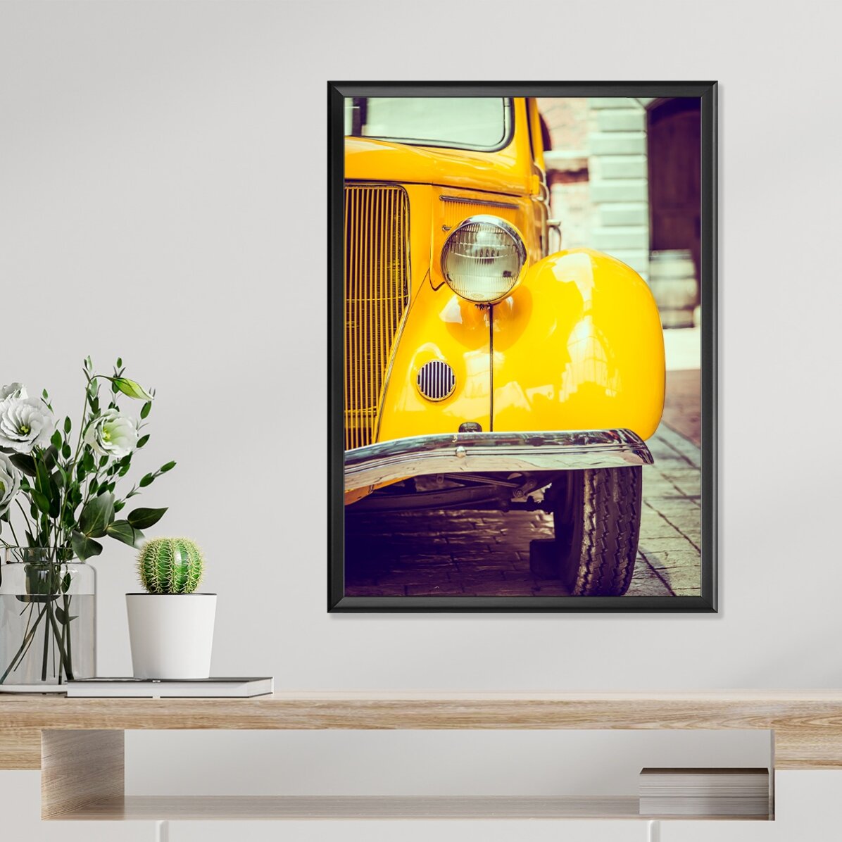 Poster Mașină galbenă vintage 