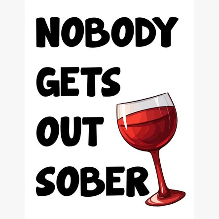 Poster Nobody gets out sober
