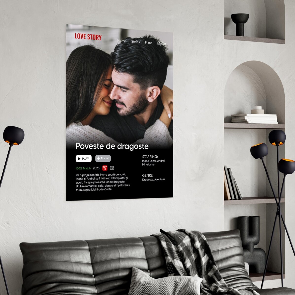 Poster personalizat cu poză și text - Movie