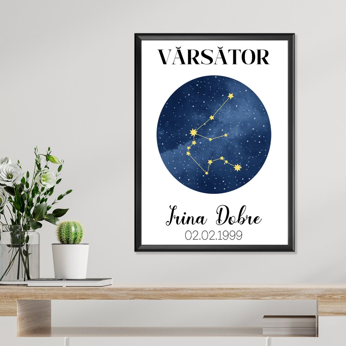 Poster personalizat cu text - Constelația zodiei Vărsător