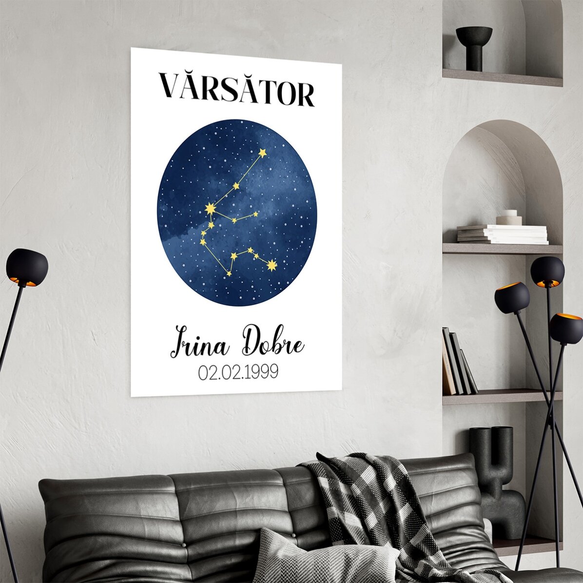 Poster personalizat cu text - Constelația zodiei Vărsător