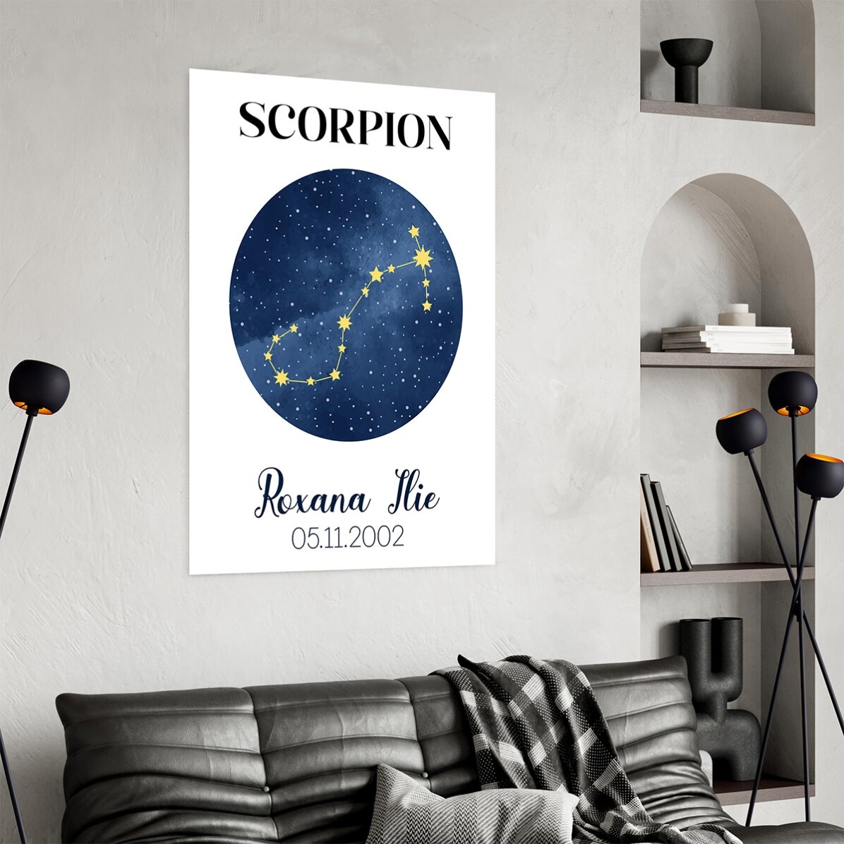 Poster personalizat cu text - Constelația zodiei Scorpion
